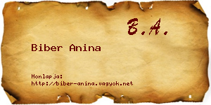 Biber Anina névjegykártya